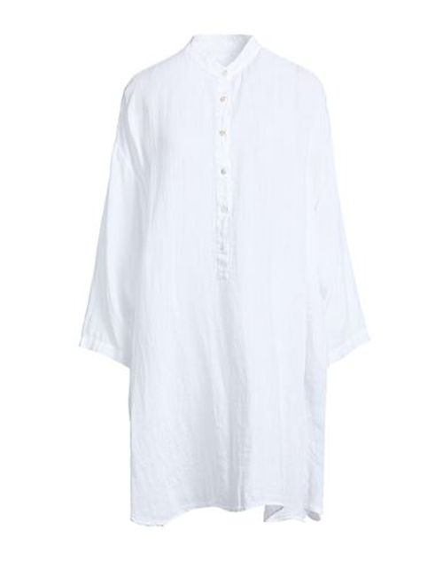 Woman Mini dress White Size S Linen