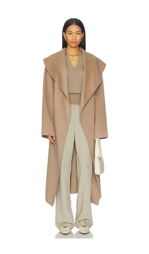 Lovers and Friends x Christina Elezaj Noor Coat in Taupe. L. Also in XXS, XS, S