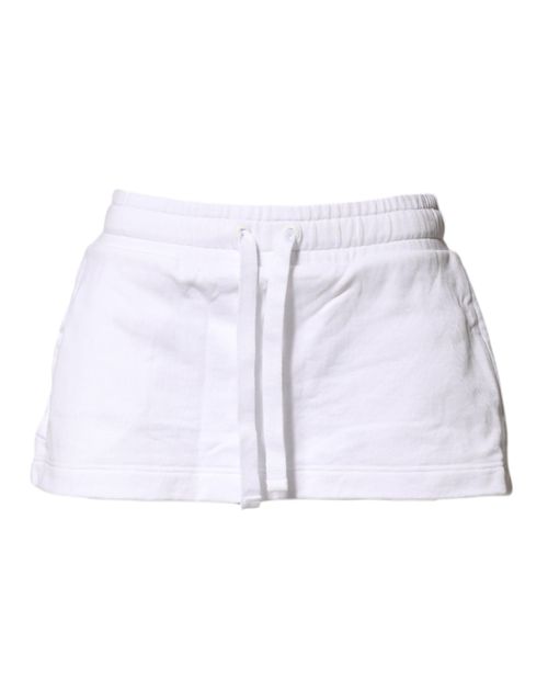 Cotton Blend A-Line Mini Skirt — White