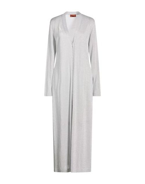 Woman Cardigan Silver Size 10 Viscose, Metallic fiber