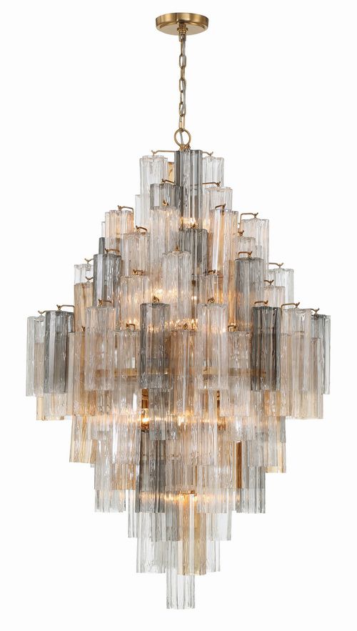 Aged Brass 20 Light Chandelier from the Addis Collection