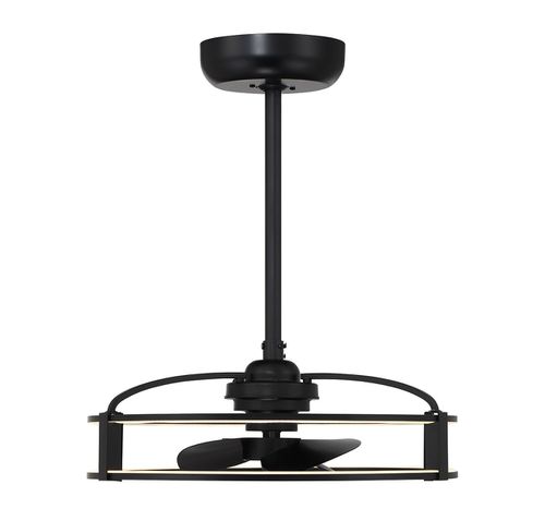 Matte Black LED Fan D'Lier from the Vesta Collection