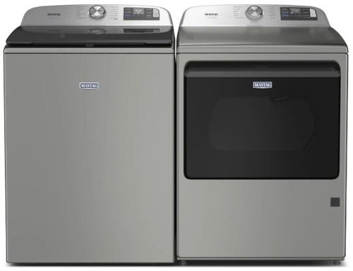 Maytag Side-by-Side Top Load Washer and Electric Dryer Set in Classic Silver MGWADRERW