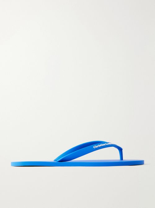 Logo-Embossed Rubber Flip Flops