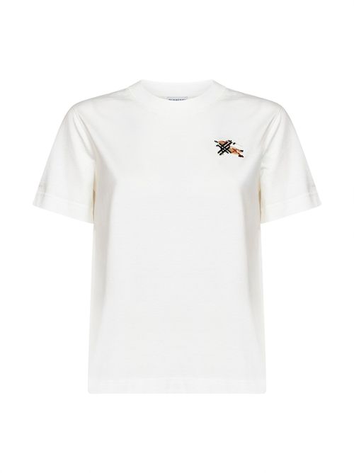 Check Equestrian T-Shirt — White