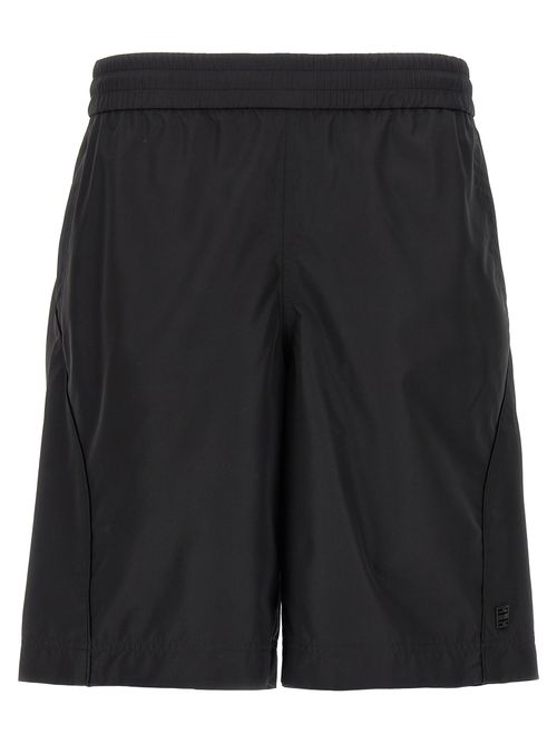 Polyester Bermuda Shorts — Black