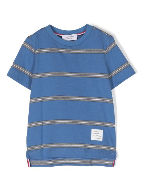 Striped cotton T-shirt - Blue