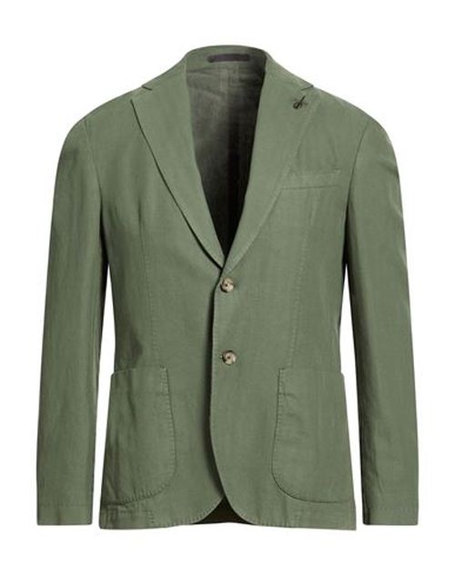 Man Blazer Military green Size 44 Cotton, Linen