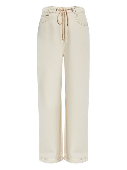 Drawstring wide-leg trousers - White