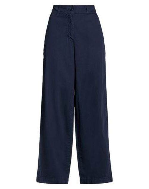Woman Pants Navy Size 12 Cotton, Linen, Elastane