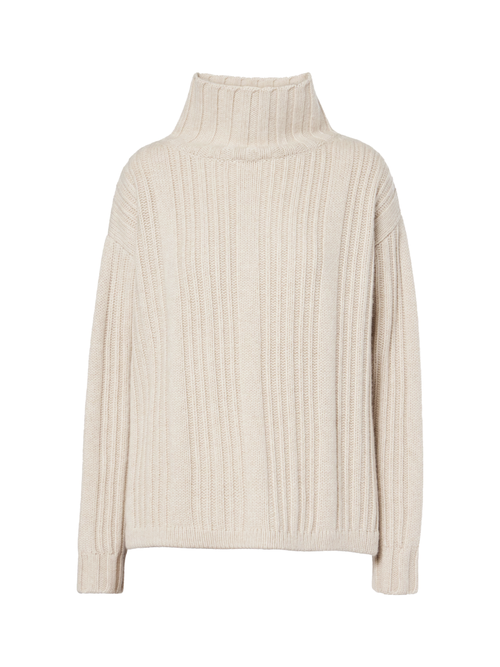 Beige Vitalba Polo-neck Jumper