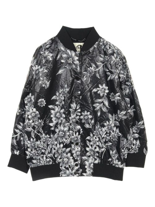 2010s floral-print bomber jacket - Black