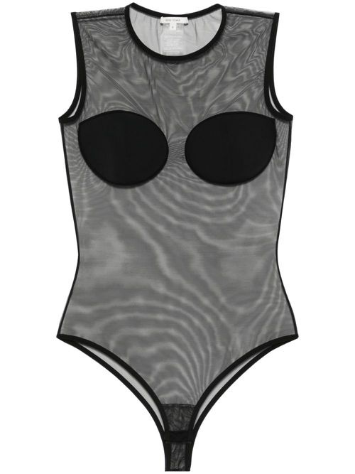 Semi-sheer bodysuit - Black