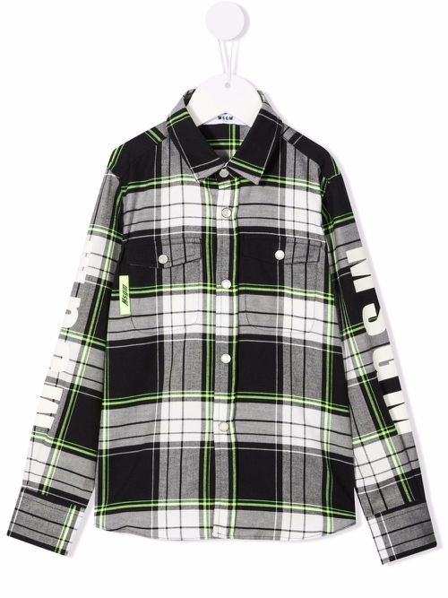 Check-print shirt - Black
