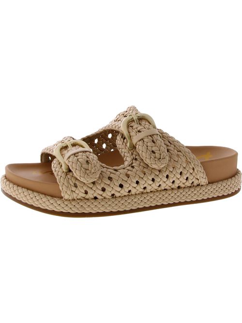 Reid Womens Faux Leather Slide Sandals