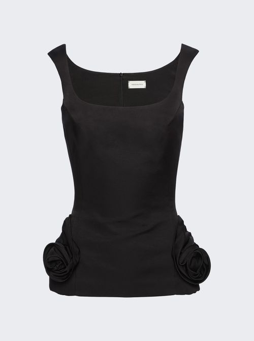 Floral Applique Top Black
