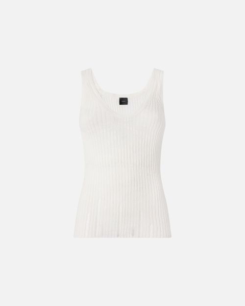 Ribbed vest top with logo - L