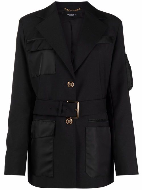 Long-sleeve belted jacket - Black