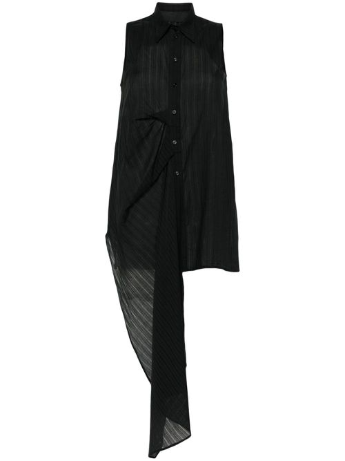 Asymmetric striped shirt - Black