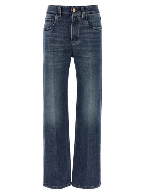 Contemporary Loose Stonewashed Jeans — Blue