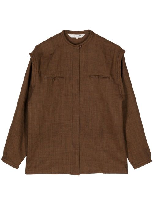 Long-sleeve cotton shirt - Brown