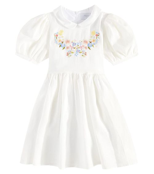Embroidered linen dress