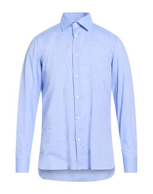 Man Shirt Azure Size 15 Cotton