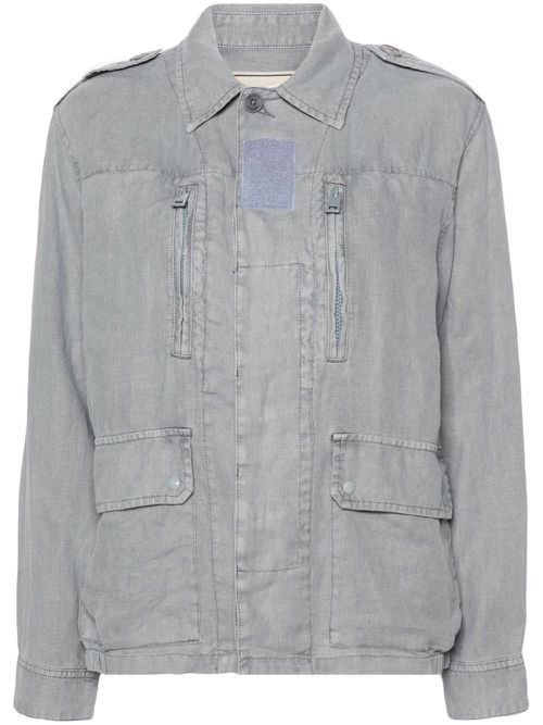 Kid linen military jacket - Blue