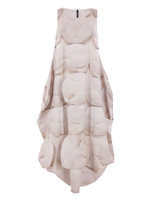 Printed sleeveless dress - Neutrals