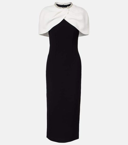 Crystal-embellished crêpe cocktail dress