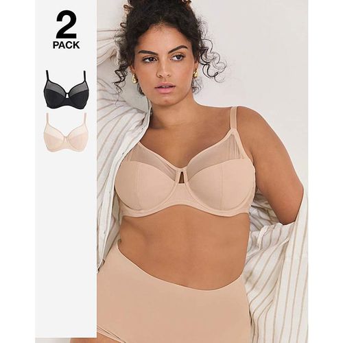 2 Pack Mesh Minimiser Wired Bra