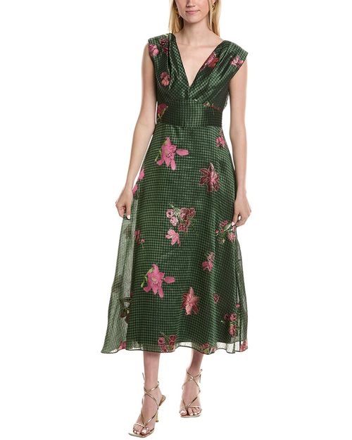 Linen & Silk-Blend Off-The-Shoulder Dress