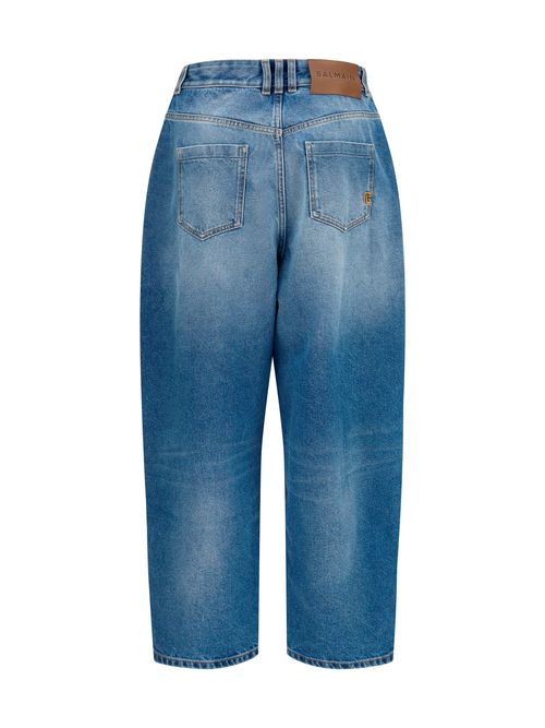 Barrel Wide-Leg Denim Jeans — Blue