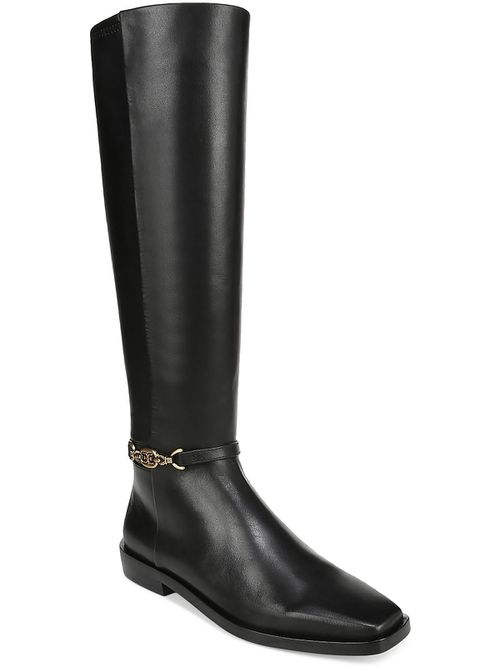 CLIVE Womens Leather Square toe Knee-High Boots