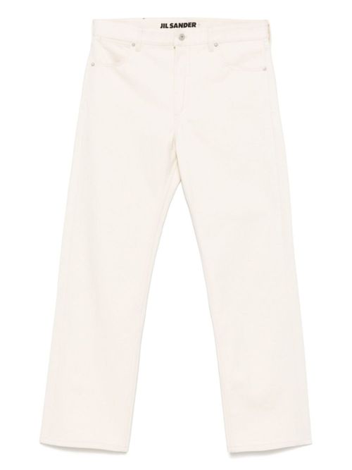Beige Straight Leg Jeans