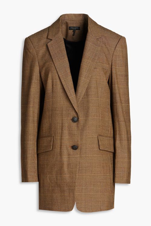 Marisa Prince of Wales checked wool-blend tweed blazer - Brown - US 6
