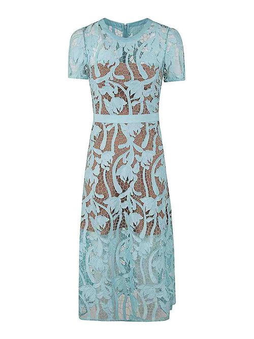Light blue lace midi dress