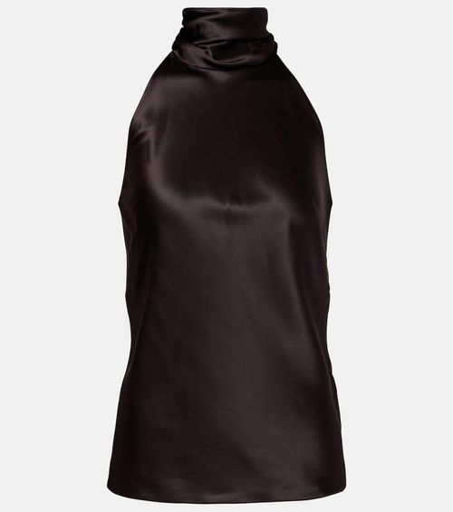 Chilton halterneck silk-blend top