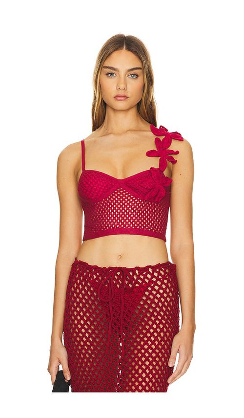 Agua Bendita CROP-TOP ZIAH in Fuchsia. Größe XL. Also in L