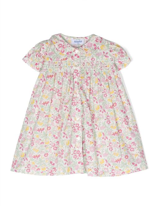 Floral-print shirt dress - White