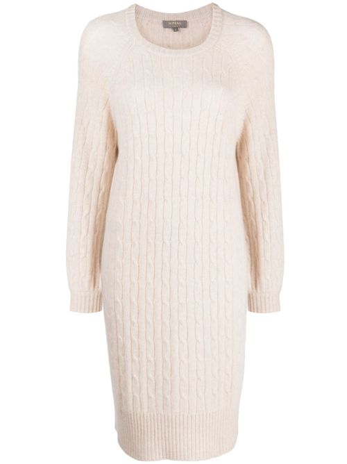 Cable-knit round-neck jumper - Neutrals