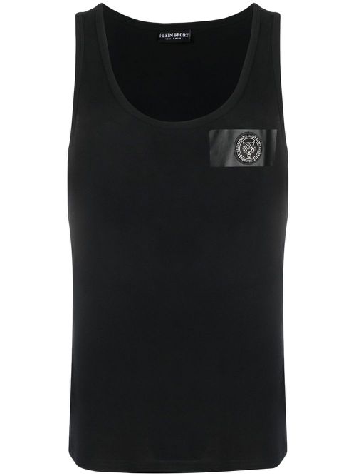 Logo-patch tank top - Black