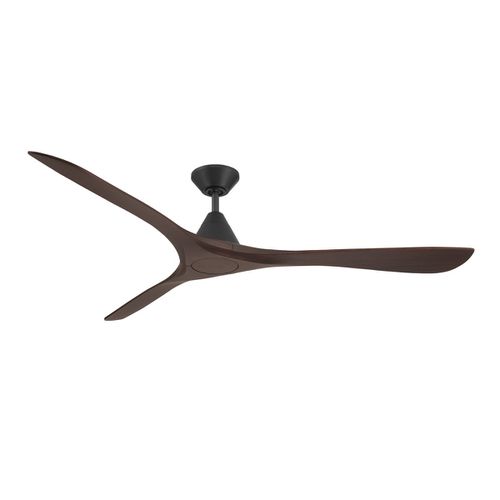 Matte Black Dark Walnut 72" Ceiling Fan from the Carve Collection