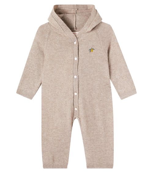 Konges Sløjd Baby Mattou hooded wool-blend onesie
