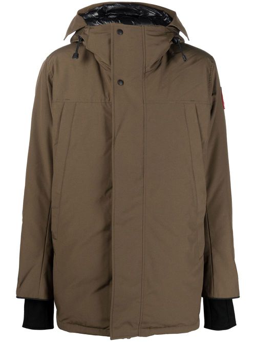 Hooded down-padded jacket - Green