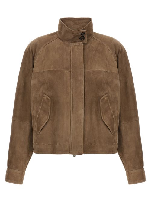 Brunello Cucinelli - Monile Suede Jacket Casual Jackets And Parka Brown