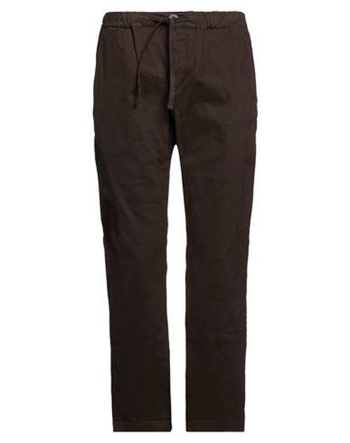 Man Pants Dark brown Size 34 Cotton, Elastane