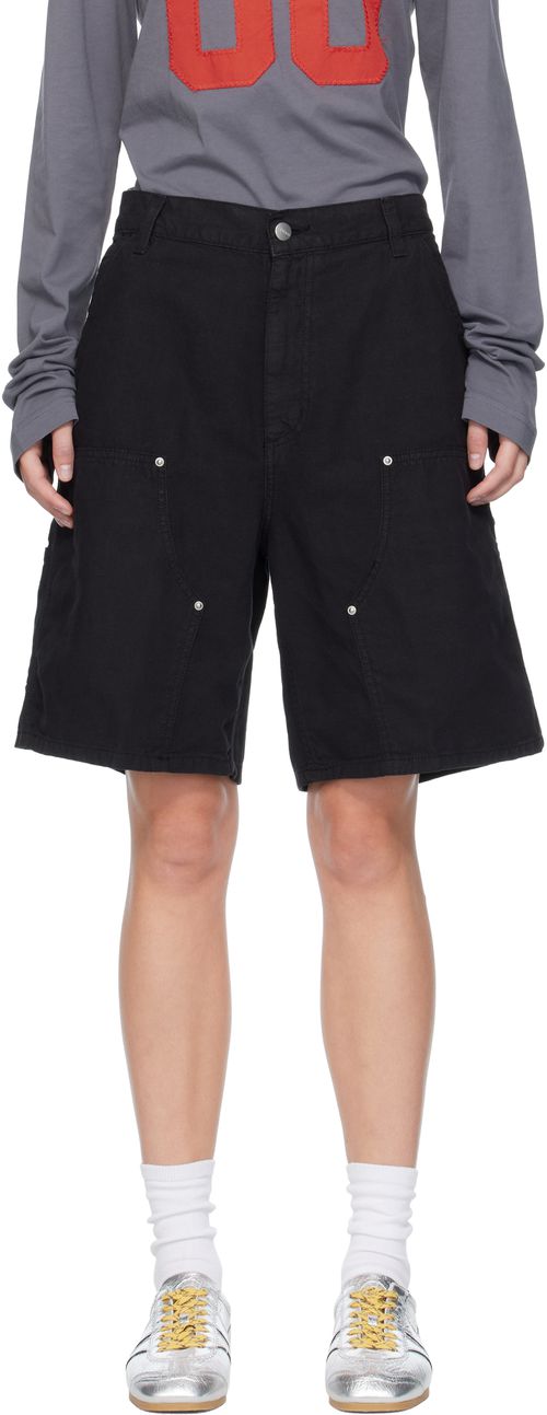 Black Branford Double Knee Shorts
