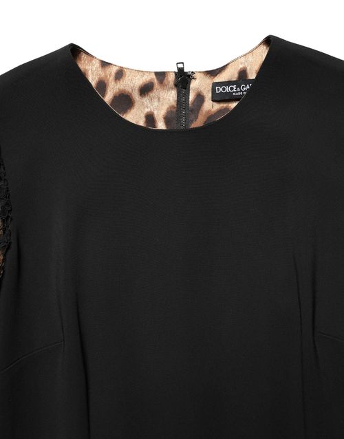 Lace Long-Sleeve Dress — Black