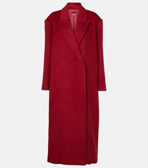 Serge wool-blend overcoat